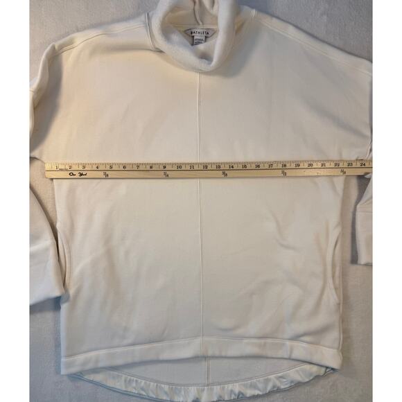 Athleta White Cozy Karma Mock Funnelneck Fleece Lined Sweatshirt Sweater S M - Picture 8 of 9